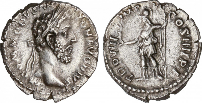 Commodus (161-180 AD)
Denario. Acuñada el 183-185 d.C. CÓMODO. Anv.: P. COMMODV...