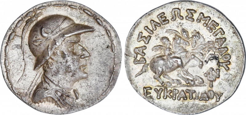 Tetradracma. 171-135 a.C. EUKRATIDES I. BACTRIA. MAGNÍFICA PIEZA, MUY BELLA. Pro...