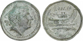 Republic
Semiuncia. 217-215 a.C. ANÓNIMA. Anv.: Cabeza de Mercurio a derecha. Rev.: Proa de nave a derecha, encima ROMA. 6,69 grs. AE. Pátina verde. ...