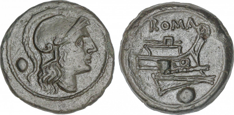 Republic
Uncia. 215-212 a.C. ANÓNIMA. Anv.: Cabeza de Roma a derecha, detrás pu...