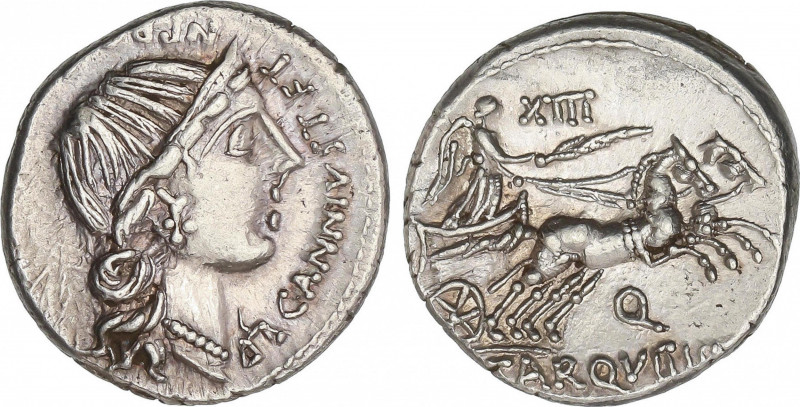 Republic
Denario. 82-81 a.C. ANNIA. C. Annius y C. Tarquitus. HISPANIA. Anv.: C...