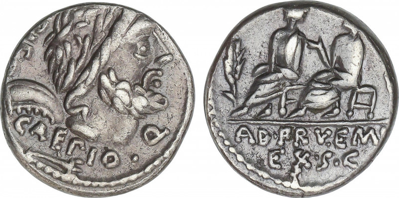 Republic
Denario. 100 a.C. CALPURNIA. L. Calpurnius Piso y Q. Sevilius Caepius....