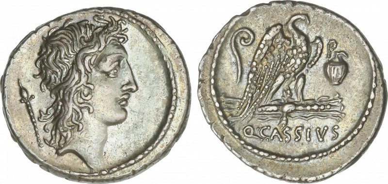 Republic
Denario. 55 a.C. CASSIA. Q. Cassius Longinus. Anv.: Cabeza de Bonus Ev...