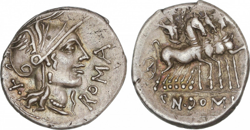 Republic
Denario. 116-115 a.C. DOMITIA. Cnaeus Domitius Ahenobarbus. Anv.: Cabe...