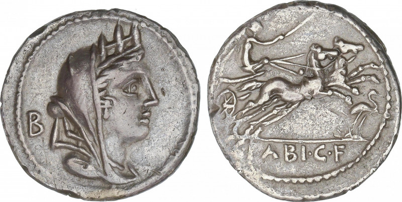 Republic
Denario. 104 a.C. FABIA. C. Fabius C.f. Hadrianus. Anv.: Cabeza de Cib...