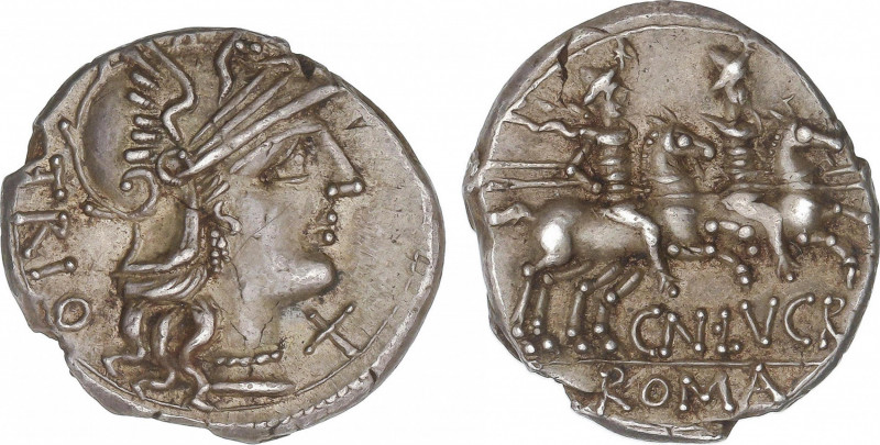 Republic
Denario. 136 a.C. LUCRETIA. Cnaeus Lucretius Trio. Anv.: Cabeza de Rom...