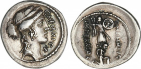 Republic
Denario. 56 a.C. MEMMIA. C. Memmius C.f. Anv.: Cabeza laureada de Ceres a derecha, delante C. MEMMI. C.F. Rev.: Cautivo de rodillas a derech...