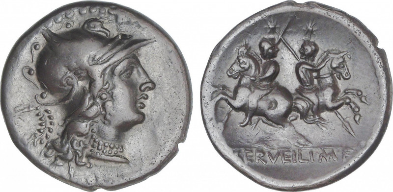 Republic
Denario. 136 a.C. SERVILIA. C. Serveilius M.f. Augur. Anv.: Cabeza de ...