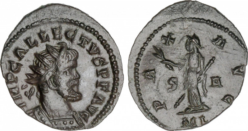 Empire
Antoniniano. Acuñada el 293-296 d.C. ALECTO. LONDRES. MUY ESCASA, MÁS AS...