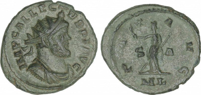 Empire
Antoniniano. Acuñada el 293-296 d.C. ALECTO. MUY ESCASA. Anv.: IMP. C. A...