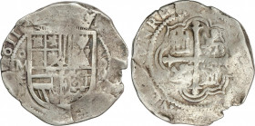 Philip III
8 Reales. 1611. MÉXICO. F. 23,77 grs. Rara con fecha visible. AC-895. MBC.