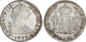 Charles III
2 Reales. 1783. LIMA. M.I. 6,85 grs. Pátina irregular irisada. AC-598. MBC.