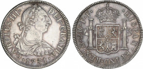 Charles III
2 Reales. 1781. MÉXICO. F.F. 6,74 grs. Restos de brillo original con bonita pátina irregular irisada. AC-670. MBC+/EBC-.