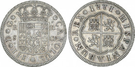 Charles III
2 Reales. 1771. SEVILLA. C.F. 5,96 grs. Leve pátina. AC-780. EBC-.
