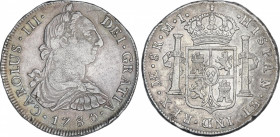 Charles III
8 Reales. 1780. LIMA. M.I. 26,50 grs. Acuñación algo floja en busto. Pátina. AC-1047. MBC+.