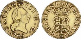 Charles III
1/2 Escudo. 1765. MADRID. P.J. 1,75 grs. Cara de Rata. AC-1249. MBC.