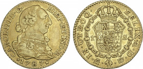 Charles III
1 Escudo. 1787. MADRID. D.V. 3,38 grs. (Leves rayitas en anverso). Brillo original en reverso. AC-1370. MBC+/EBC-.