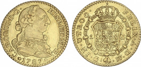 Charles III
1 Escudo. 1787. MADRID. D.V. 3,33 grs. Leves restos de brillo original. AC-1370. MBC+.