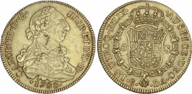 Charles III
8 Escudos. 1788. SANTIAGO. D.A. 26,96 grs. (Hojas en anverso). AC-2177; XC-949. MBC/MBC+.