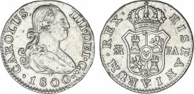 Charles IV
1/2 Real. 1800. MADRID. F.A. 1,43 grs. (Leves rayitas). AC-263. EBC-.