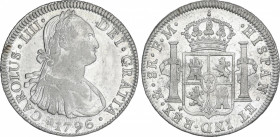 Charles IV
8 Reales. 1796. MÉXICO. F.M. 26,94 grs. Restos de brillo original. AC-959. EBC-.