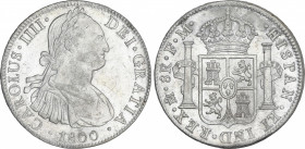 Charles IV
8 Reales. 1800. MÉXICO. F.M. 26,86 grs. Restos de brillo original. AC-965. EBC.