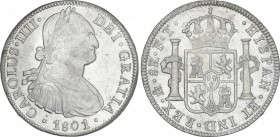 Charles IV
8 Reales. 1801. MÉXICO. F.T. 26,73 grs. Brillo original. AC-972. EBC.