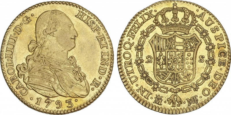 Charles IV
2 Escudos. 1793. MADRID. M.S.-M. 6,81 grs. Brillo original. AC-1279....