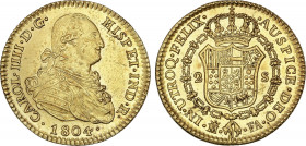 Charles IV
2 Escudos. 1804. MADRID. F.A. BONITA PIEZA. 6,68 grs. Levísimas manchitas (ínfimas rayitas debajo la S de reverso). Pleno brillo original....