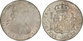 Ferdinand VII
8 Reales. 1809. GUATEMALA. M. 26,83 grs. Busto de Carlos IV. Pátina. Brillo original. AC-1221. EBC/EBC+.