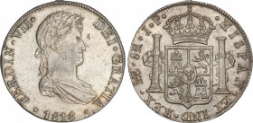 Ferdinand VII
8 Reales. 1818. LIMA. J.P. 27,22 grs. AR. Ligera pátina. (Hojita en anverso). AC-1251. EBC+.