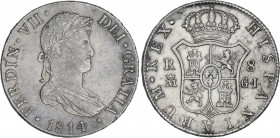 Ferdinand VII
8 Reales. 1814. MADRID. G.J. 26,73 grs. Busto laureado. (Rayitas en anverso). AC-1268. MBC+/EBC-.
