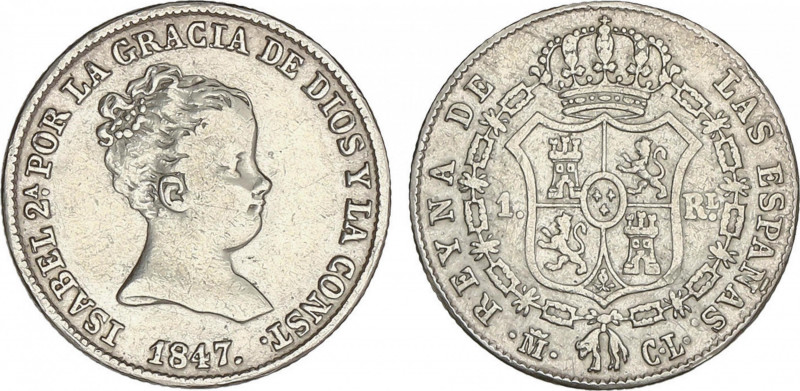 Elisabeth II
1 Real. 1847. MADRID. C.L. 1,45 grs. AC-299. MBC+/MBC.