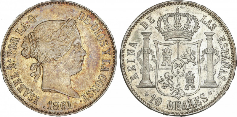 Elisabeth II
10 Reales. 1861. MADRID. 13,01 grs. (Levísimos golpecitos). Intens...