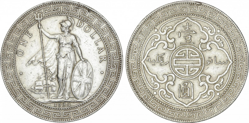 Great Britain
Trade Dollar. 1930. 26,92 grs. AR. Sin marca de ceca en tridente....