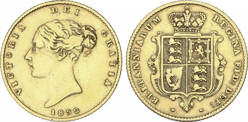 Great Britain
1/2 Sovereign. 1852. VICTORIA. 3,9 grs. AU. (Ha estado en aro). F...