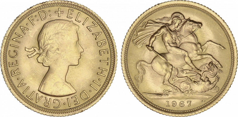 Great Britain
Sovereign. 1967. ELISABETH II. 7,97 grs. AU. Fr-417; KM-909. SC-.