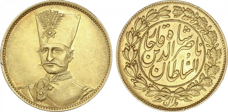 Iran
Toman. 1294/5 d.H. (1877/8). NASIR AL-DIN SHAH. 2,85 grs. AU. (Leves golpe...