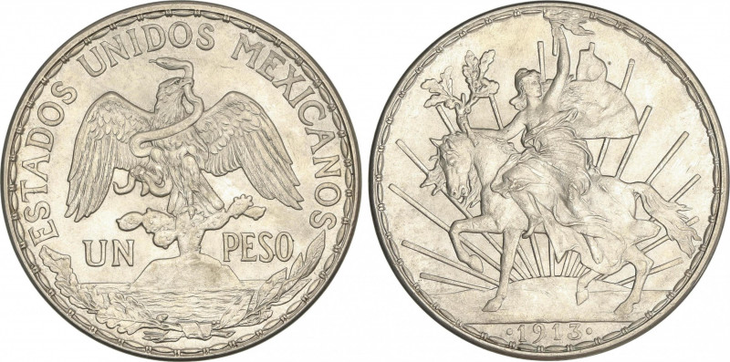 Mexico
1 Peso. 1913. 26,93 grs. AR. Caballito. KM-453. SC.