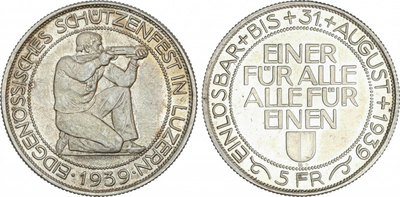 Switzerland
5 Francs. 1939-B. BERNA. 19,43 grs. AR. Festival de Tiro: Luzerna. ...