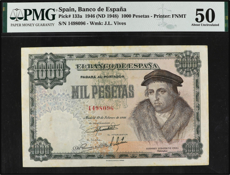 Estado Español
1.000 Pesetas. 19 Febrero 1946. Vives. (Manchitas). Precintado y...