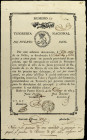 25 Pesos. 4 Mayo 1813. TESORERÍA NACIONAL DE PUERTO RICO. Numeración baja: nº 24. (Cuatro taladros de archivo, levísima rotura en firma producida por ...