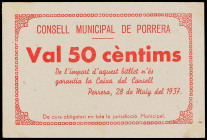 Catalonia
50 Cèntims. C.M. de PORRERA. Cartón. Serie B. (Leve manchita en esquina). AT-1964c. SC.