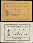 Andalucia
Lote 2 billetes 5 Pesetas. COMITÉ CENTRAL PERMANENTE DE ENLACE. U.H.P. MOTRIL (Granada). Uno papel blanco marfil, el otro variante papel na...