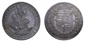 AUSTRIA FERDINANDO II (1564-1595) TALLERO S. DATA HALL AG. 28,56 GR. BB-SPL (COLPETTI AL BORDO)
