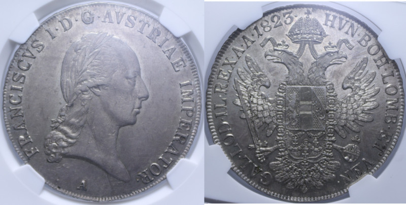 AUSTRIA FRANCESCO I TALLERO 1823 A AG. AU58 (SIGILLATA NGC 5783009-001)