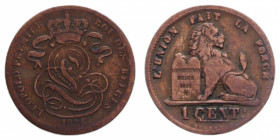 BELGIUM LEOPOLD PREMIER 1 CENTS 1838 CU. 1,80 GR. BB
