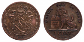 BELGIUM LEOPOLD PREMIER 1 CENTS 1845 CU. 1,91 GR. BB+