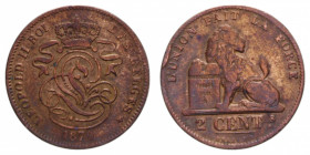 BELGIUM LEOPOLD II 2 CENTS 1870 CU. 3,93 GR. BB
