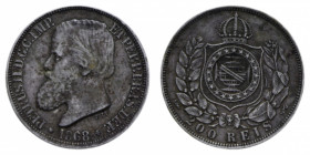 BRASIL PIETRO II 200 REIS 1868 AG. 2,51 GR. BB+